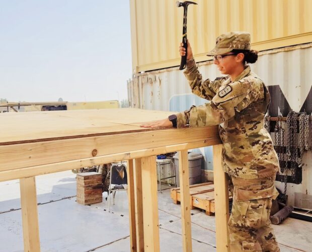 Rachel Behne Hammering Military and career balancing