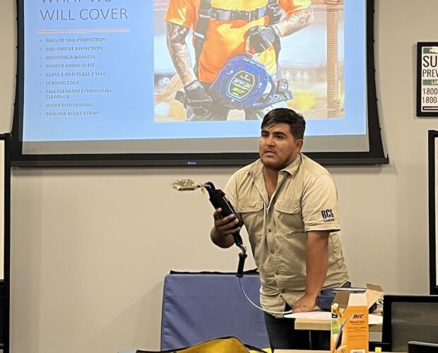 Leopoldo Grimaldo Provides Fall Protection Training to BCS Employees