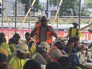 Carlos Garcia Addresses Workers at BCS Austin